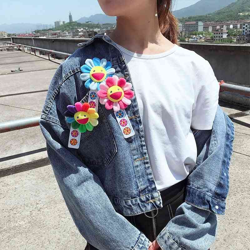 Lovely Sun Flower Cloth Brooch