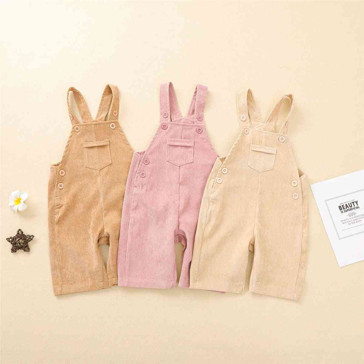 Baby Summer Clothing, Toddler Kids Overalls, Cute Bib Pants With Front Pocket