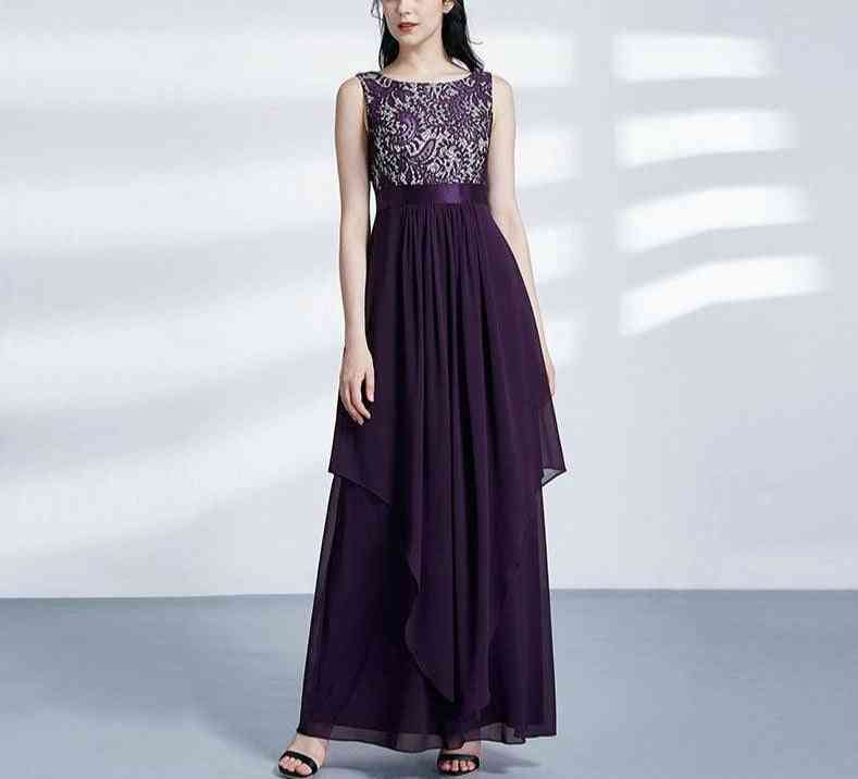 Women's Floral Print Chiffon Formal Party Gowns