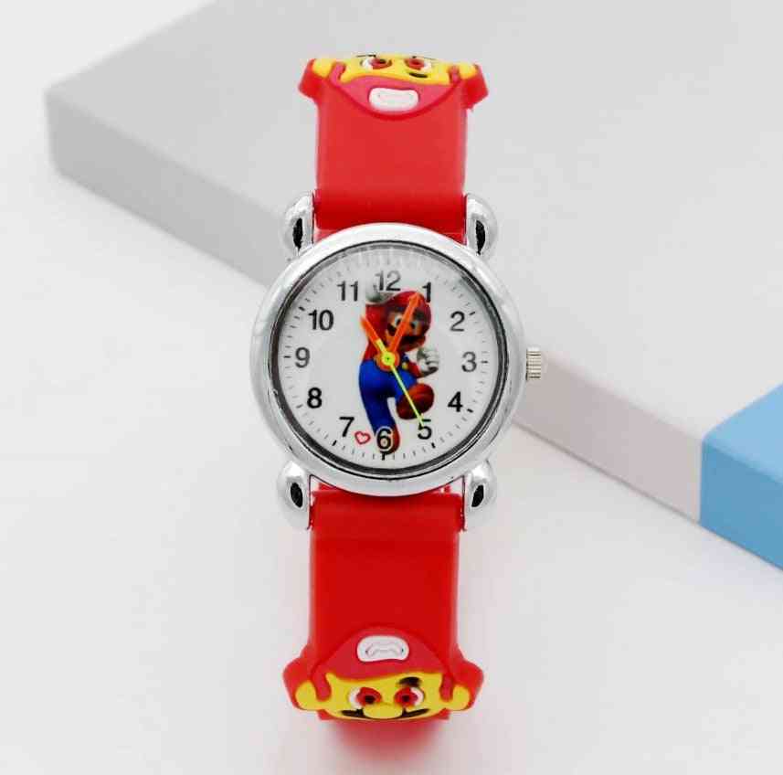 Students Watches,  Super Mario Cartoon Watch, 3d Quartz,, Kids, Factory Price
