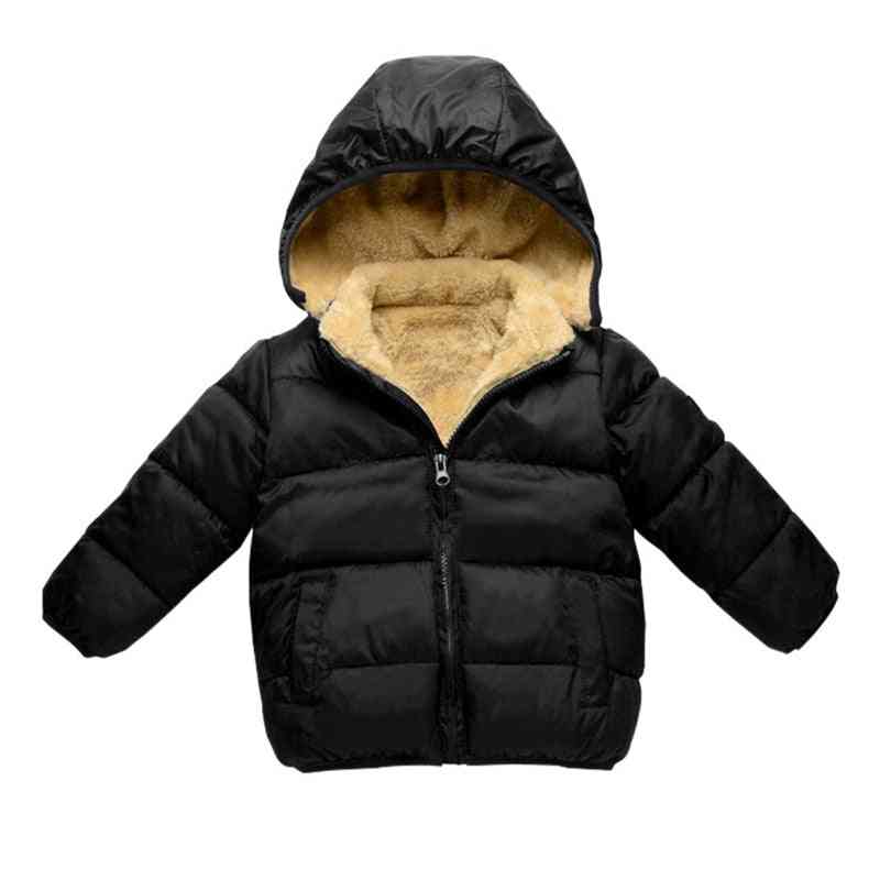 Vestes d'hiver pour enfants, capuchon amovible en polaire manteau chaud super doux