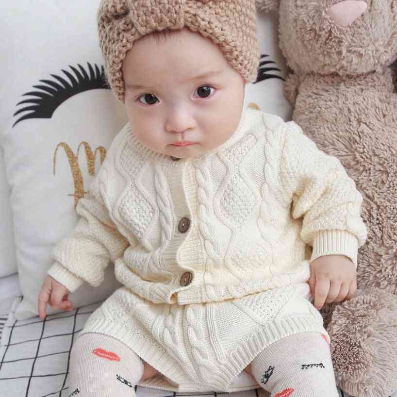 Boys Baby Knit Sweater Cardigan + Shorts Suit Clothes