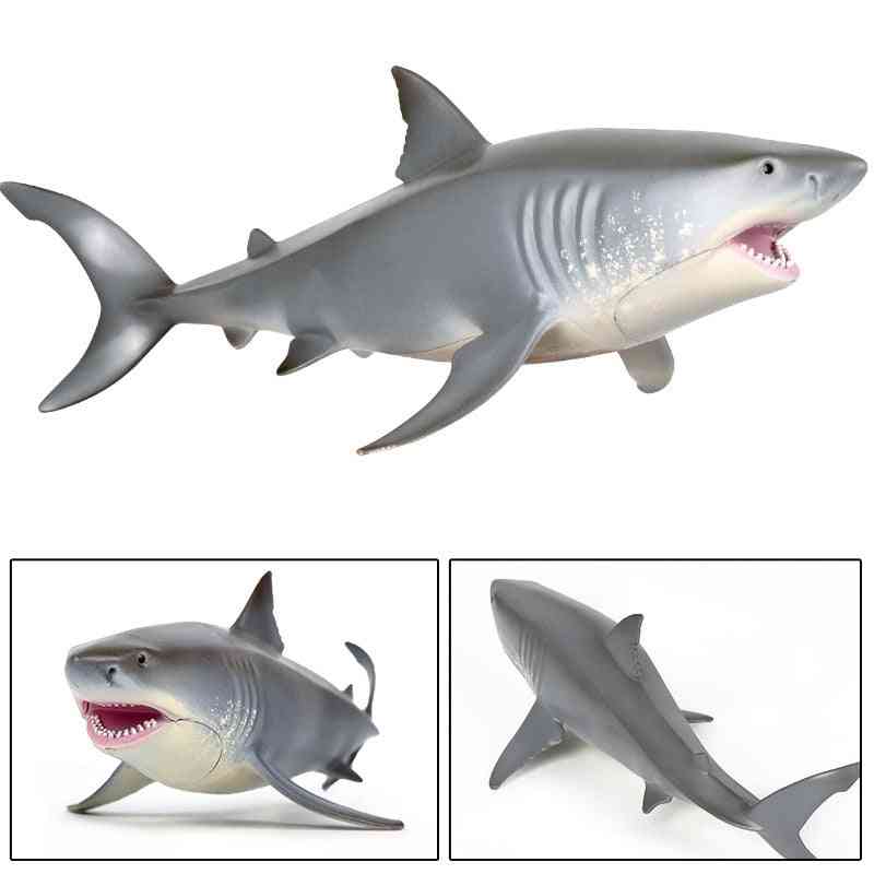 Sea Life Animals Great White Shark Model Pvc Figurines Simulation Models