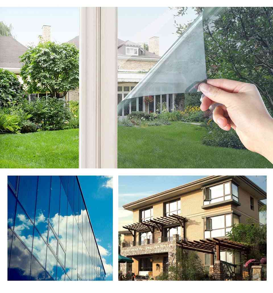 One Way Mirror Window Film, Privacy Glass Self Adhesive Tint For Home