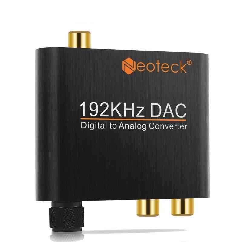 Dac Coaxial- Optical To Analog, Jack Audio Decoder With Volume Control, Converter Adapter