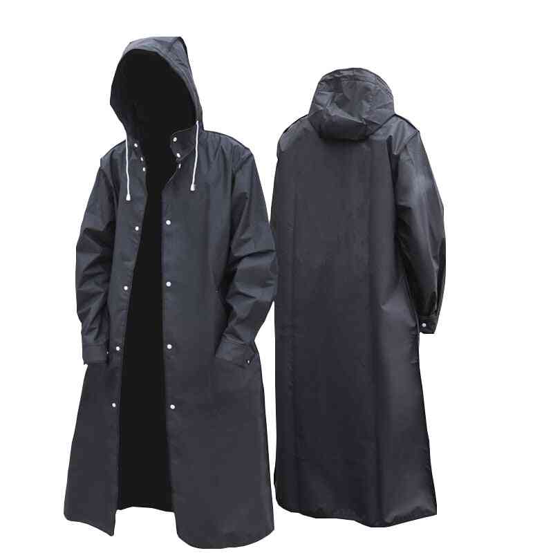 Fashion Adult Waterproof Long Raincoat Hooded For Travel Fishing, Climbing, Cycling