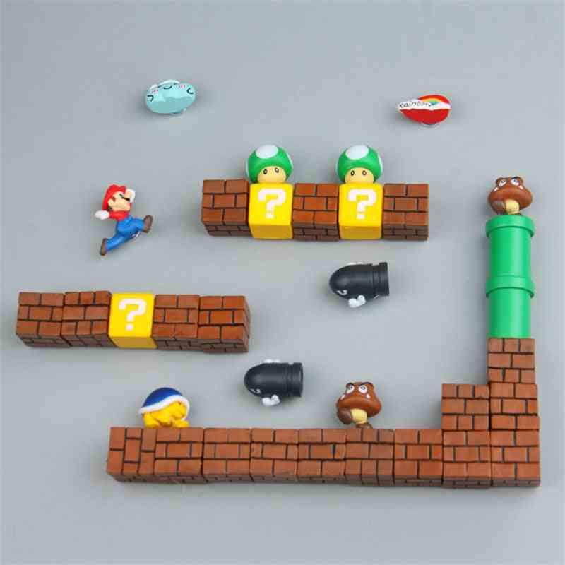 Super Mario Resin Fridge Magnets, Home Decoration, Ornaments, Figurines Wall Magnet Bullets Bricks