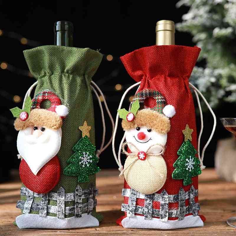 Christmas Wine  Santa Claus Bottle Cover Bag