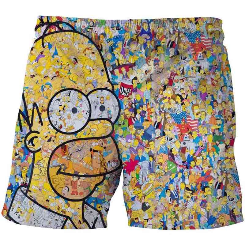 Funny Simpson Shorts Summer Teenagers Cartoon Pants Kids Baby 3d Clothes