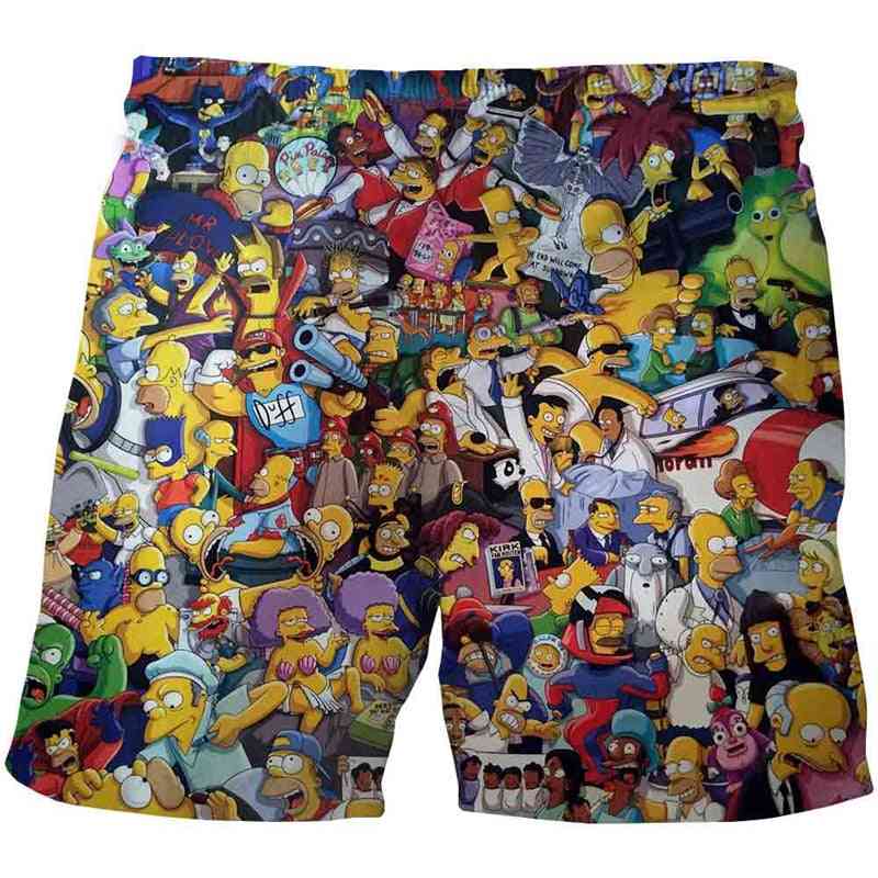 Funny Simpson Shorts Summer Teenagers Cartoon Pants Kids Baby 3d Clothes