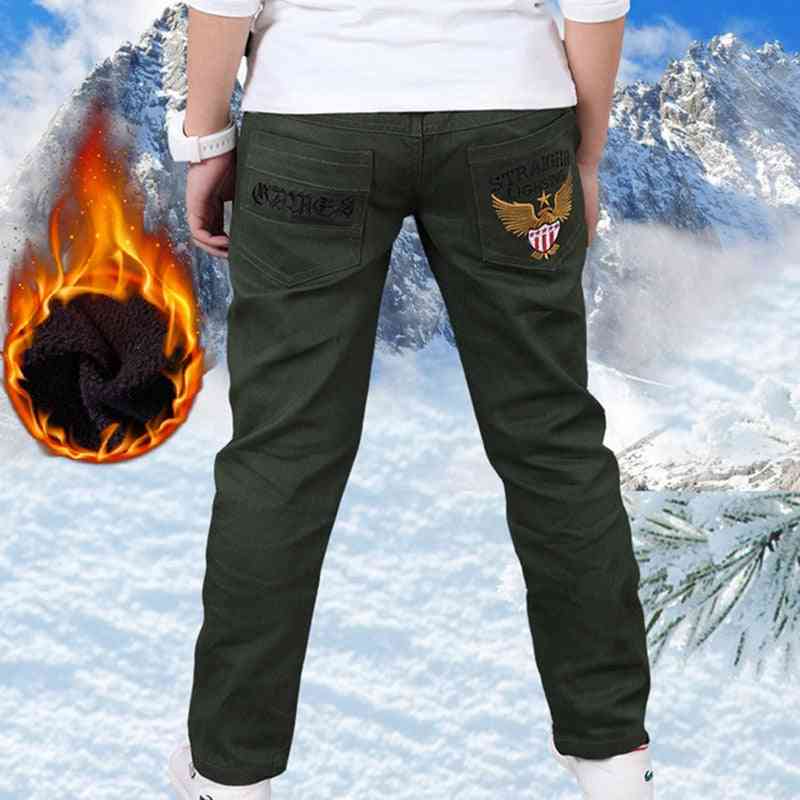 Add Wool Hot  Winter Thicken Letters Trousers Pants