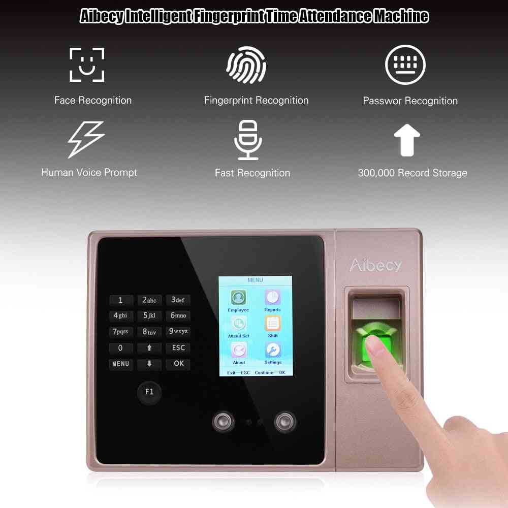 Többnyelvű biometrikus ujjlenyomat-figyelő óra felvevő elektronikus gép