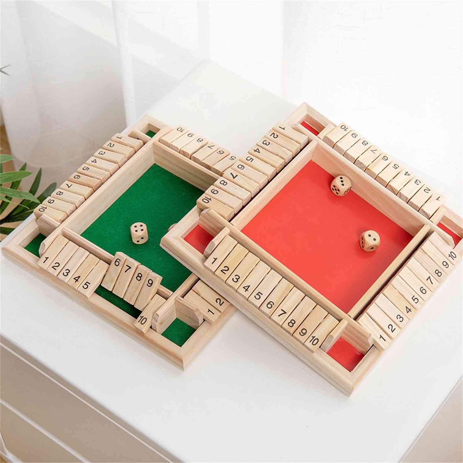 Chiudi la scatola dei dadi gioco da tavolo a quattro lati 4 giocatori puzzle digitale divertente gioco