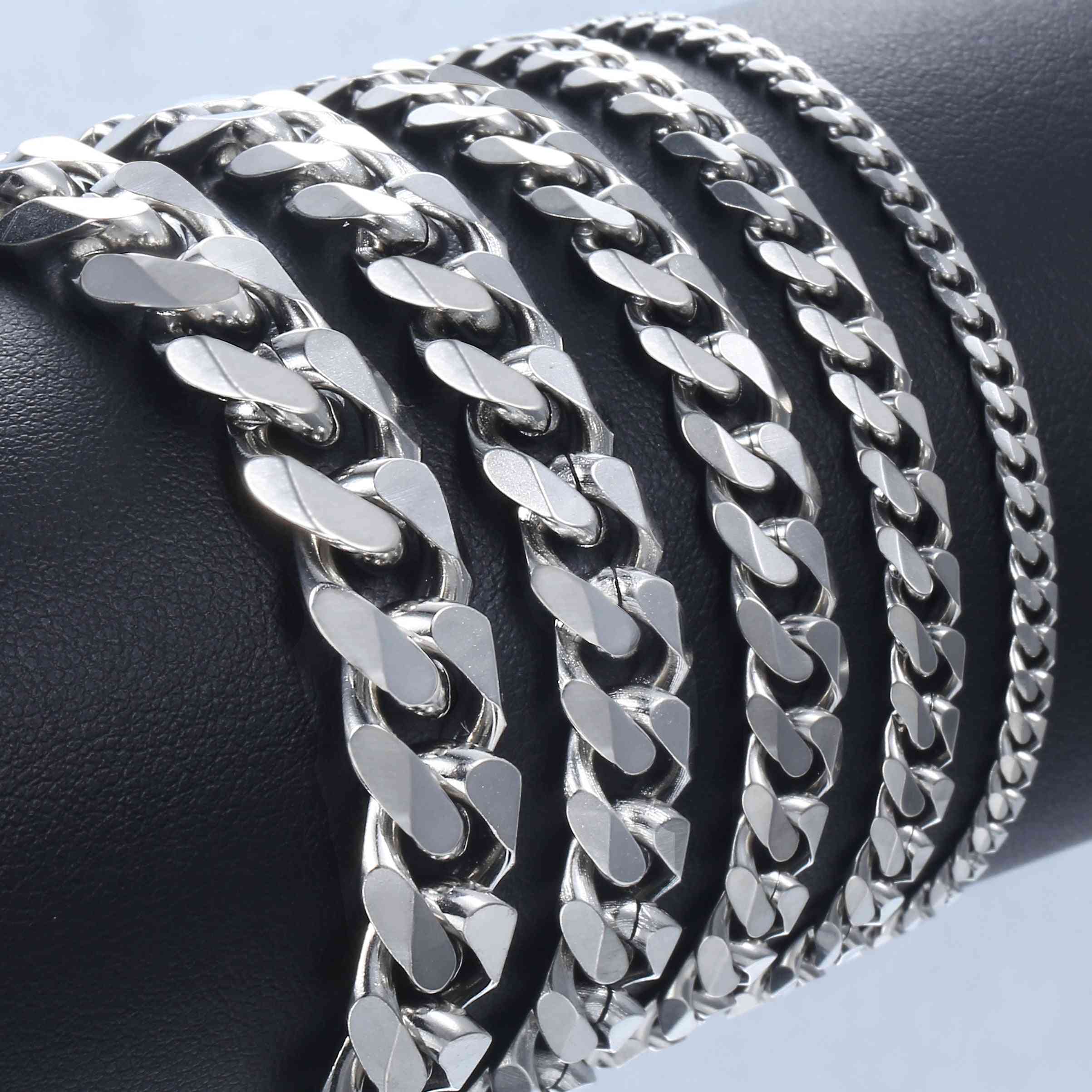 Curb Cuban Link Chain Stainless Steel Bracelet