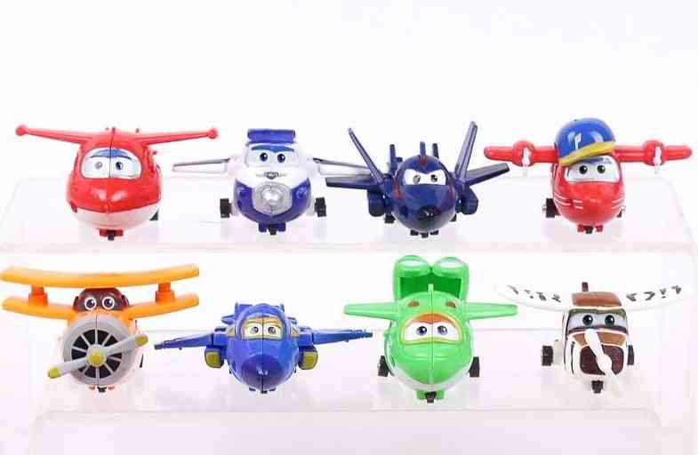 Super Wings Mini Planes, Airplane Robots Donnie Dizzy Mira Jett Paul (6pcs)