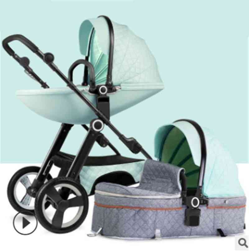 Lätt vikbar barnvagn med högt liggande