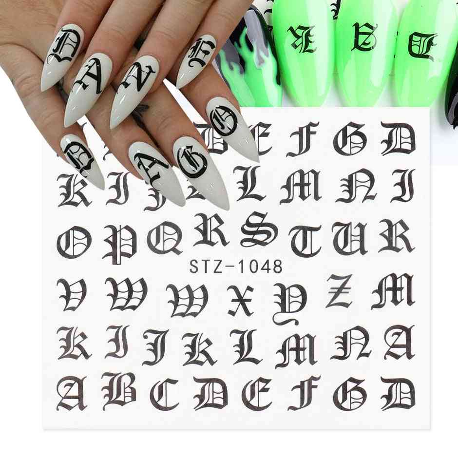 Abc Letter Decals Nail Art Sticker