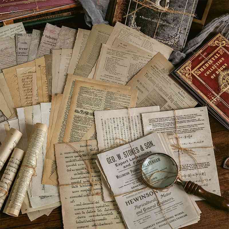Vintage junk journal stor størrelse retro materiale papirer DIY scrapbooking