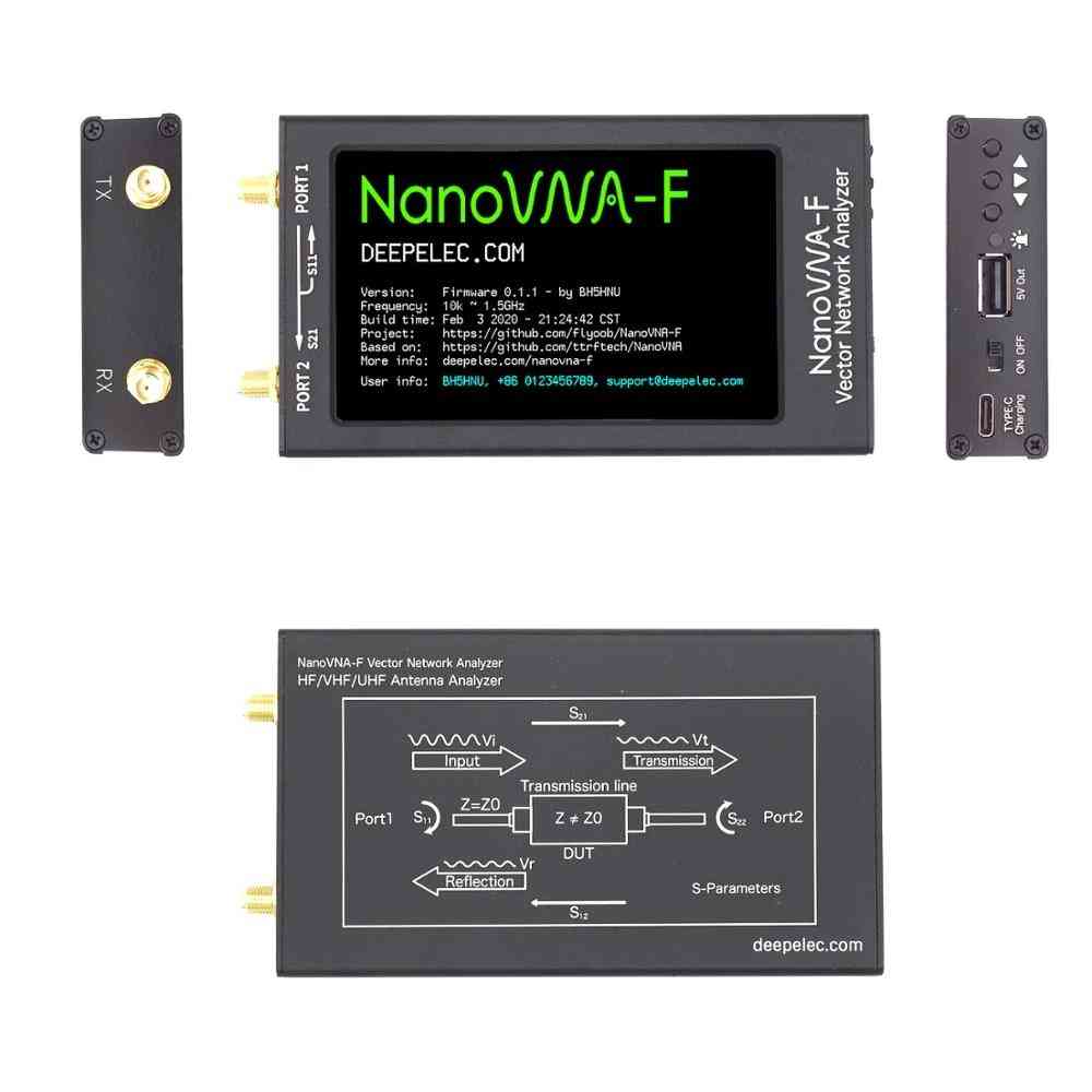 Nano Vna-f Vna Swr, Meter Vhf Uhf, Antenna Analyzer, Lcd Metal Case