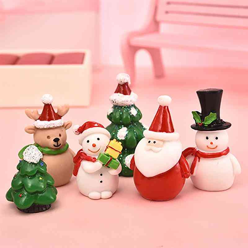 Miniature Christmas Tree Santa Claus Snowmen Terrarium Garden Figurines