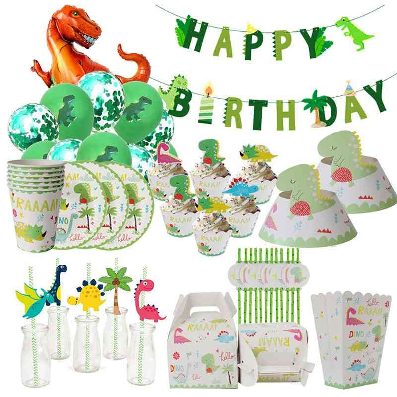 Dino Party Supplies Dinosaur Balloons Paper Straw