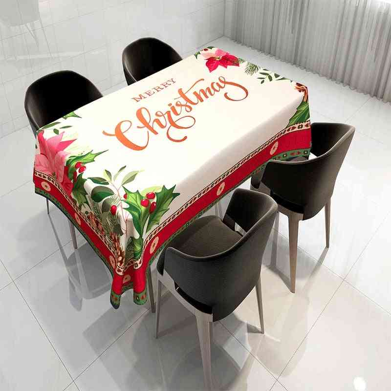 New Year Christmas Tablecloth Kitchen Dining Table Decorations