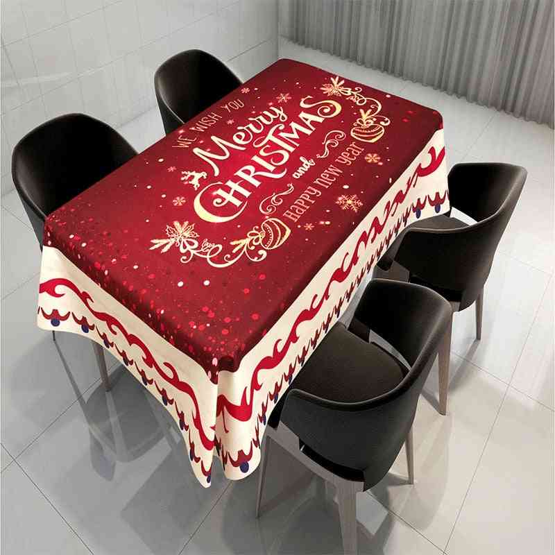 New Year Christmas Tablecloth Kitchen Dining Table Decorations