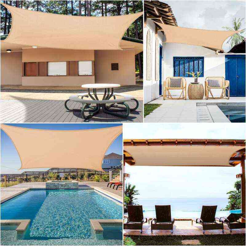 Sun-shelter, Waterproof Shade, Sail Outdoor, Rectangle Garden Terrace, Canopy Swimming Yard, Beach Car Awning