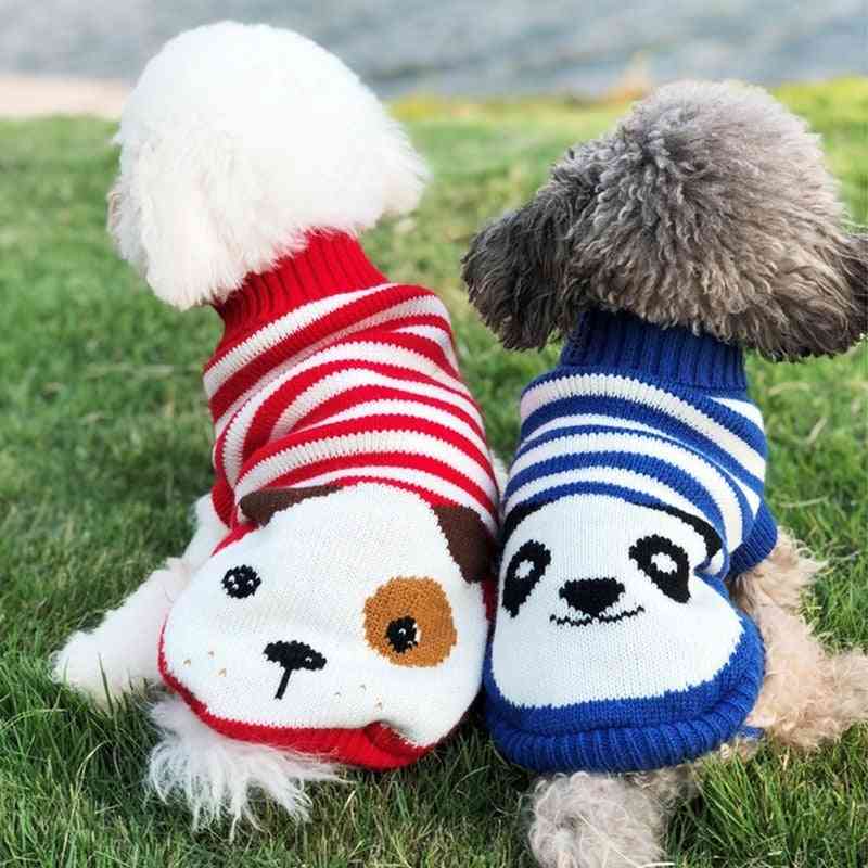 Zimní teplý - kreslený kabát pro psa, pletení háčkovaného svetru (sada 1)