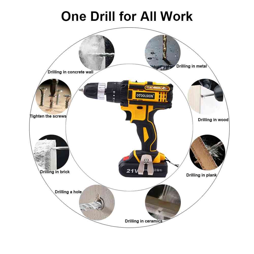 Torque Cordless, Drill Electrical Screwdriver, Wireless Electric Hand Tools