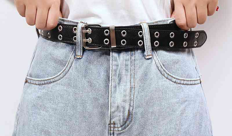 Women Clear Full Grommet Belt, Female Disigner, Punk Rivet Pin, Buckle Waist Resin Plastic, Pvc Trouser, Jeans, Transparent Belts