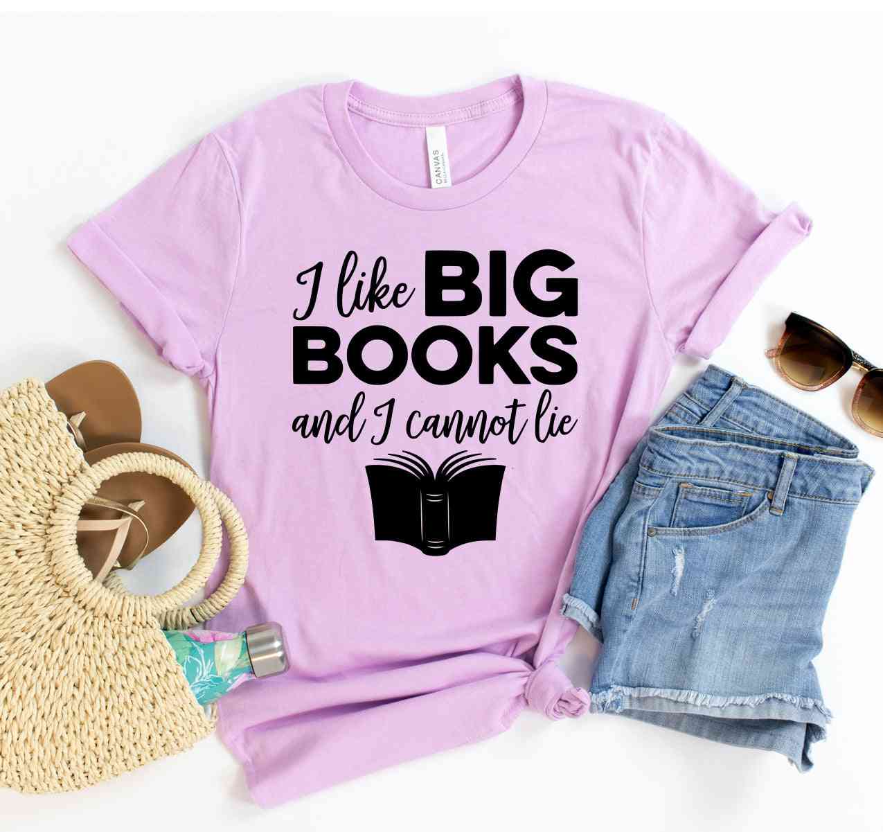 Jeg kan godt lide store bøger og jeg kan ikke lyve t-shirt