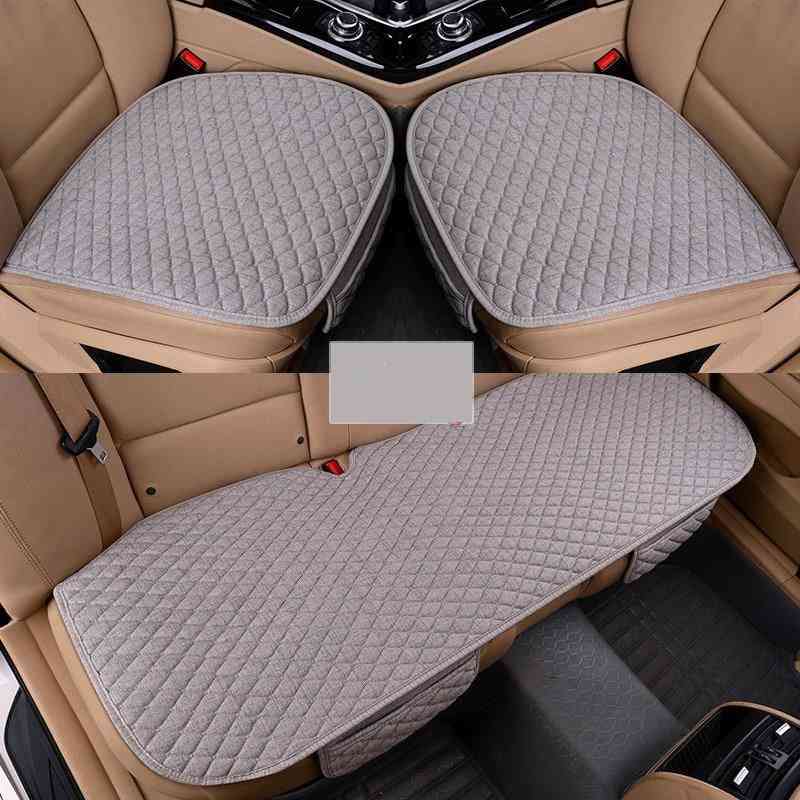 Flax Car Seat Covers Cushion Linen Fabric Seat Pad Protector