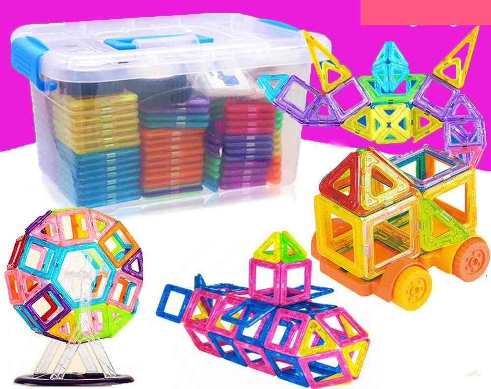 Konstrukcijski komplet za magnetno oblikovanje, model in gradbena igrača, plastični bloki, izobraževalni za
