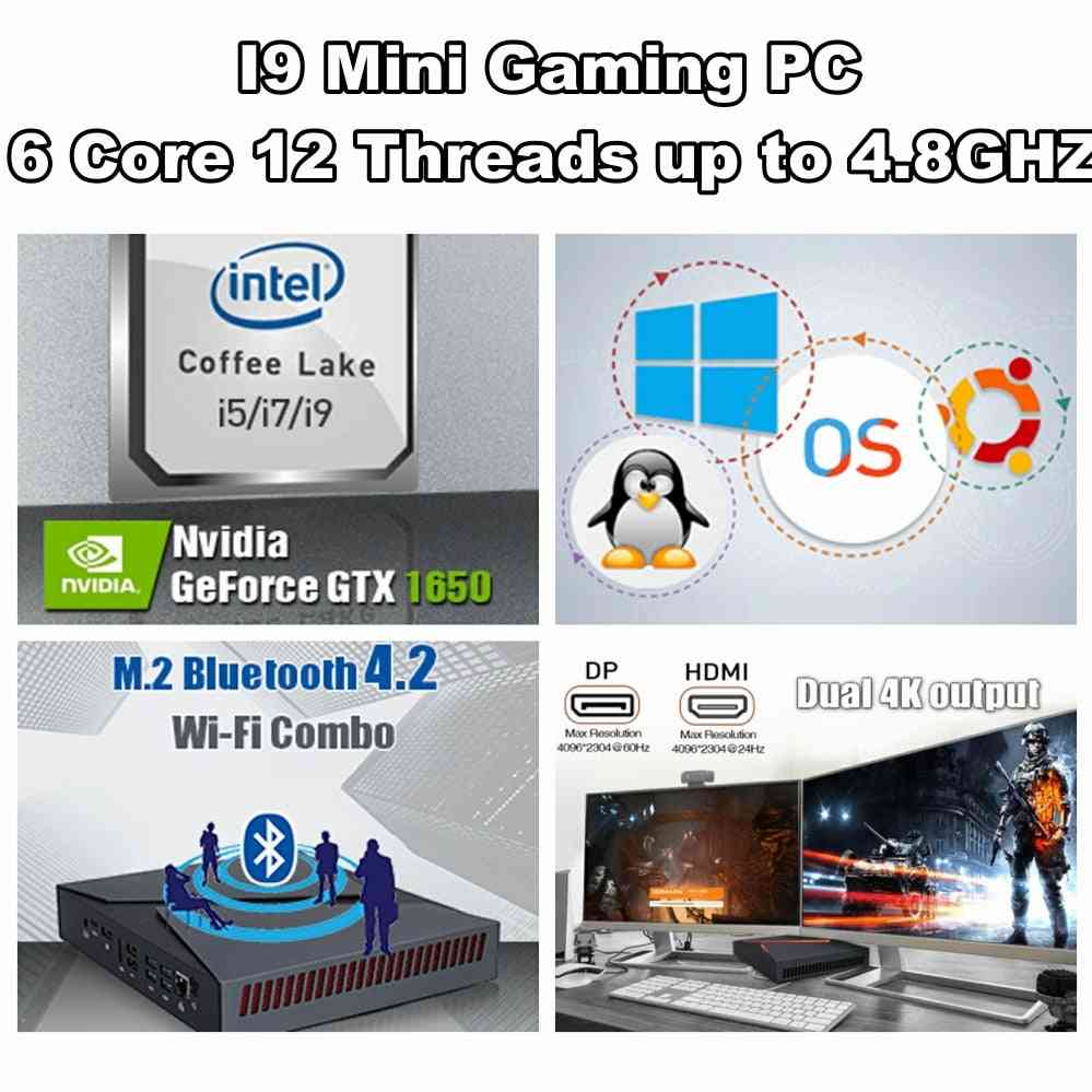 Mini gaming pc dator intel i9 9880h gamer dator