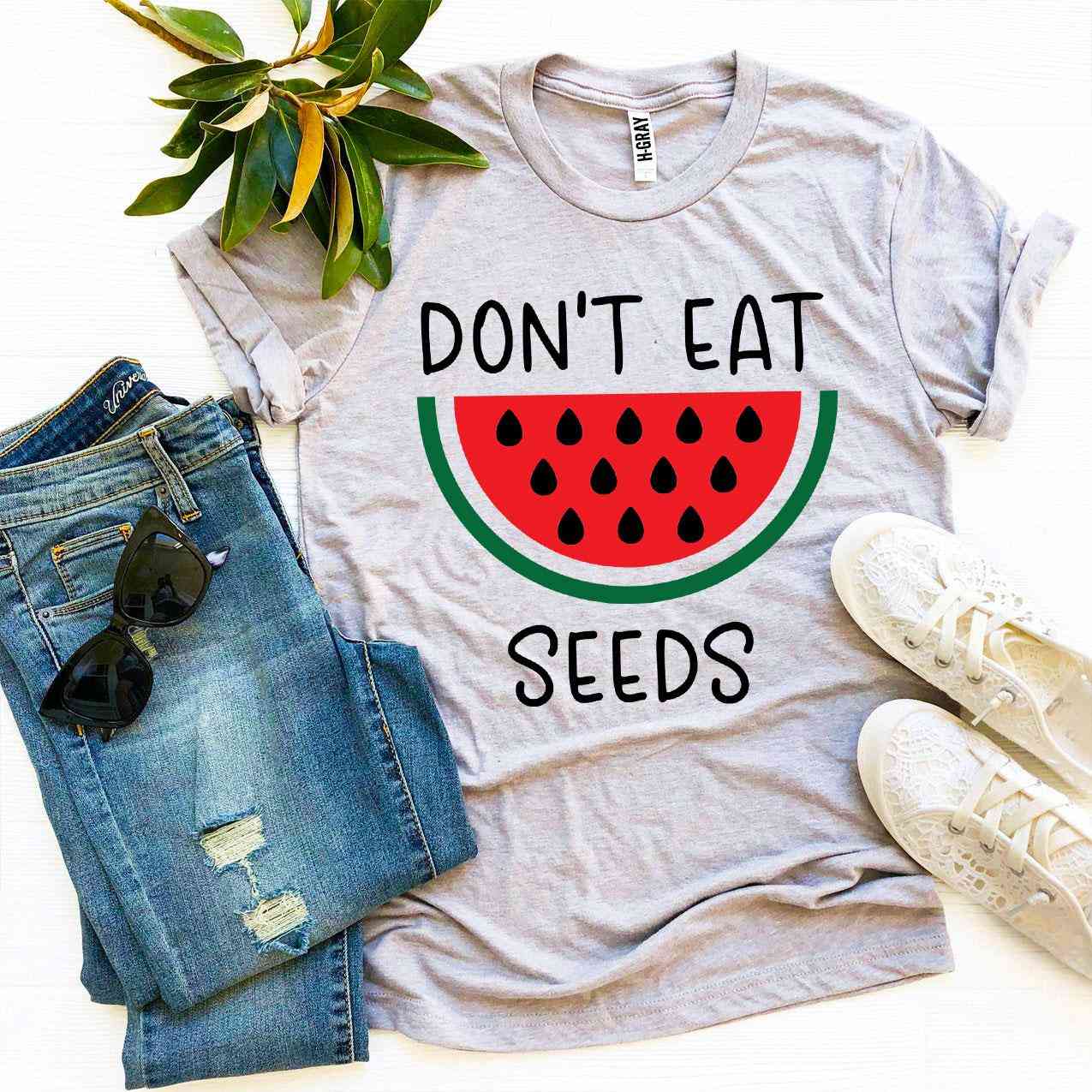 Essen Sie kein T-Shirt mit Wassermelonensamen-Print