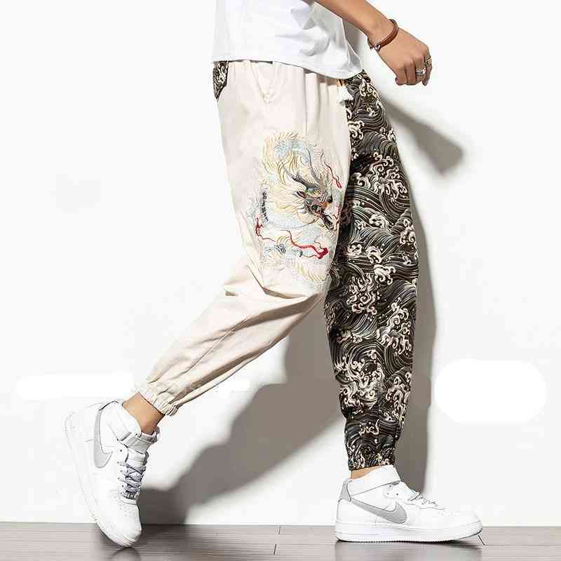 Harajuku streetwear pantaloni larghi in cotone con fondo
