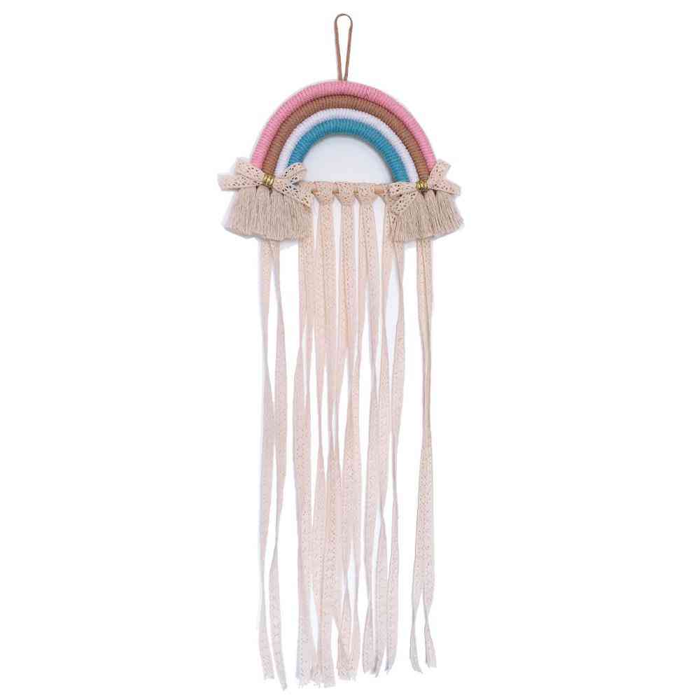 Rainbow Wall Hanging Hair Bows Storage Belt, Hair Clips