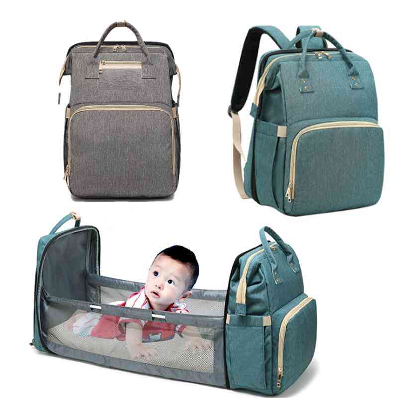 Mommy Diaper Bag, Newborn Baby Bed Backpack, Crib Bassinet, Travel Convenience Free Send Hooks With Pad