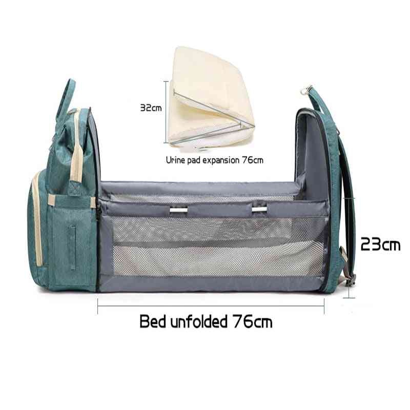 Mommy Diaper Bag, Newborn Baby Bed Backpack, Crib Bassinet, Travel Convenience Free Send Hooks With Pad