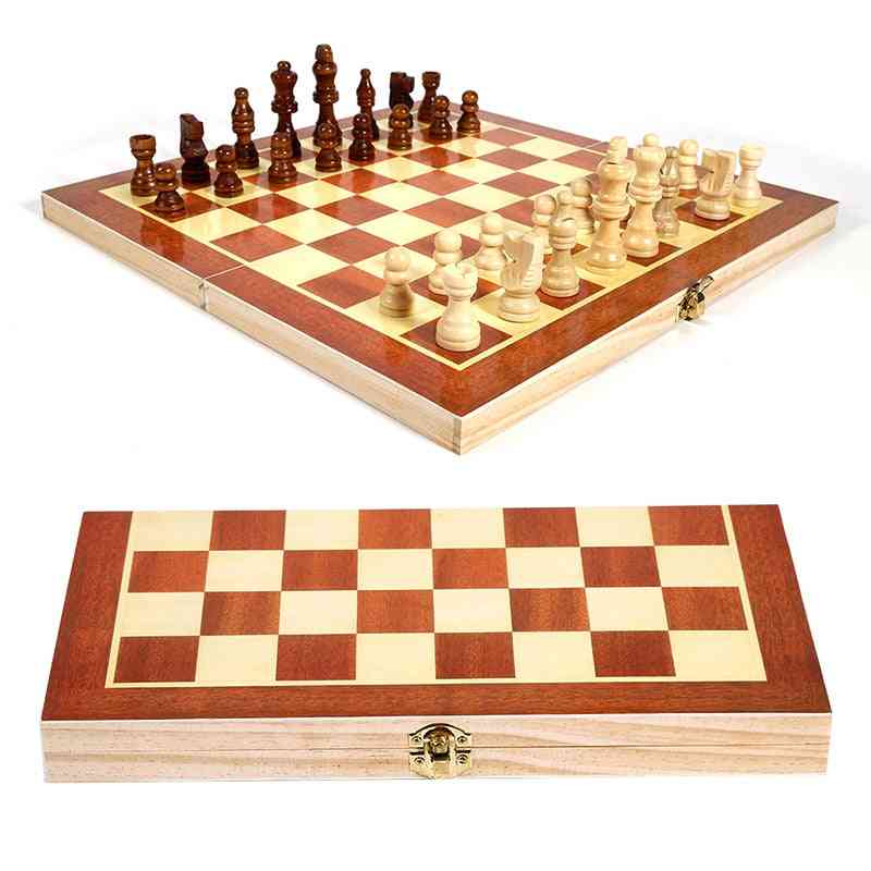High Quality Wooden Foldable International Chess Board Game