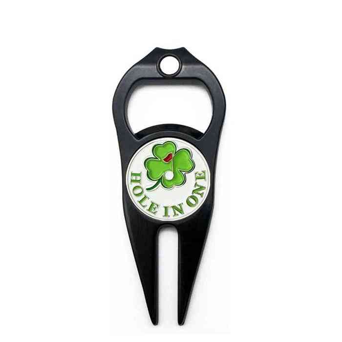 Multifunction Golf Divot Repair Tool With Ball Marker, Bottle Opener Accessories