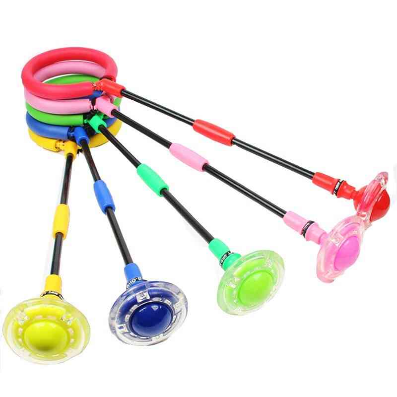 Colorful Ankle-skip, Circle Foldable Swing Ball, Flashing Jumping Ring For