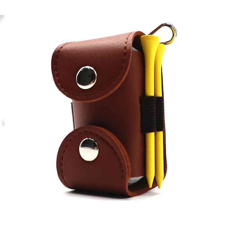 Mini sac de balles de golf portable, support de tee, pochette de ceinture en cuir véritable