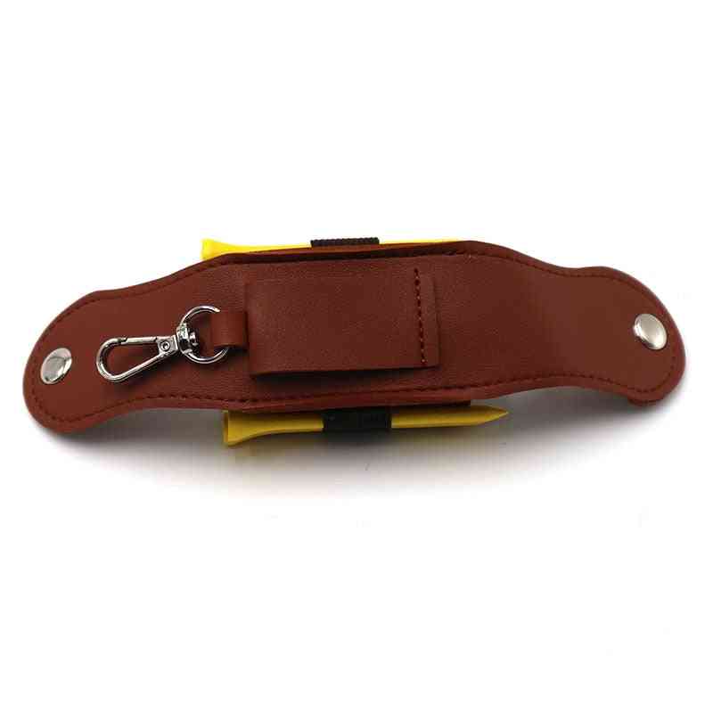 Mini Portable Golf Balls Bag, Tee Holder, Genuine Leather Waist Belt Pouch