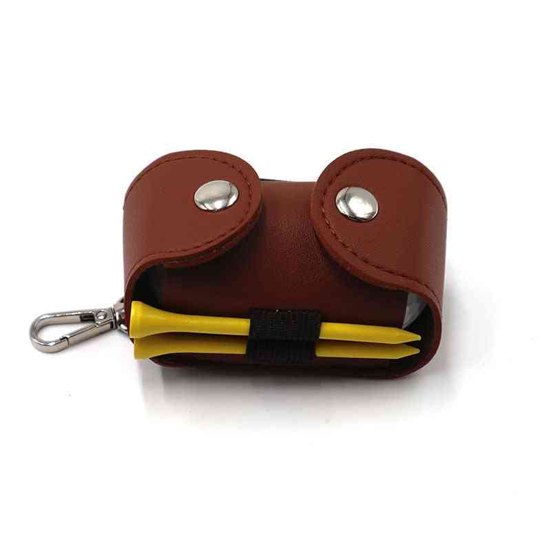 Mini sac de balles de golf portable, support de tee, pochette de ceinture en cuir véritable