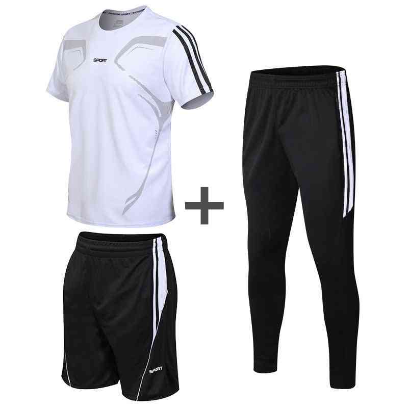 3 stk / sæt mænds sportstøj shorts t-shirts og joggebukser