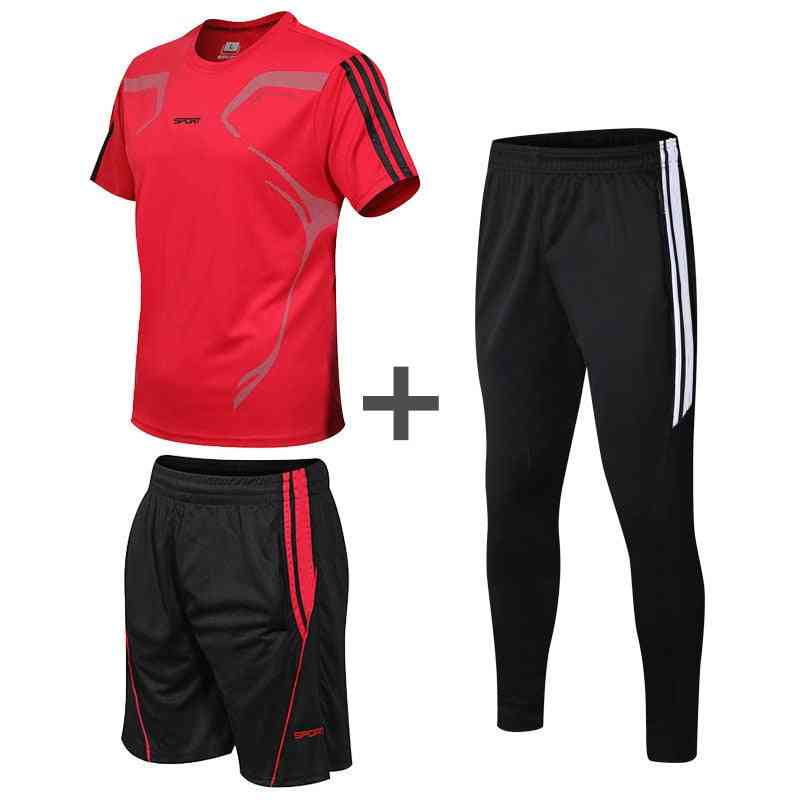 3 kos/komplet moških športnih kratkih hlač, majic in športnih hlač