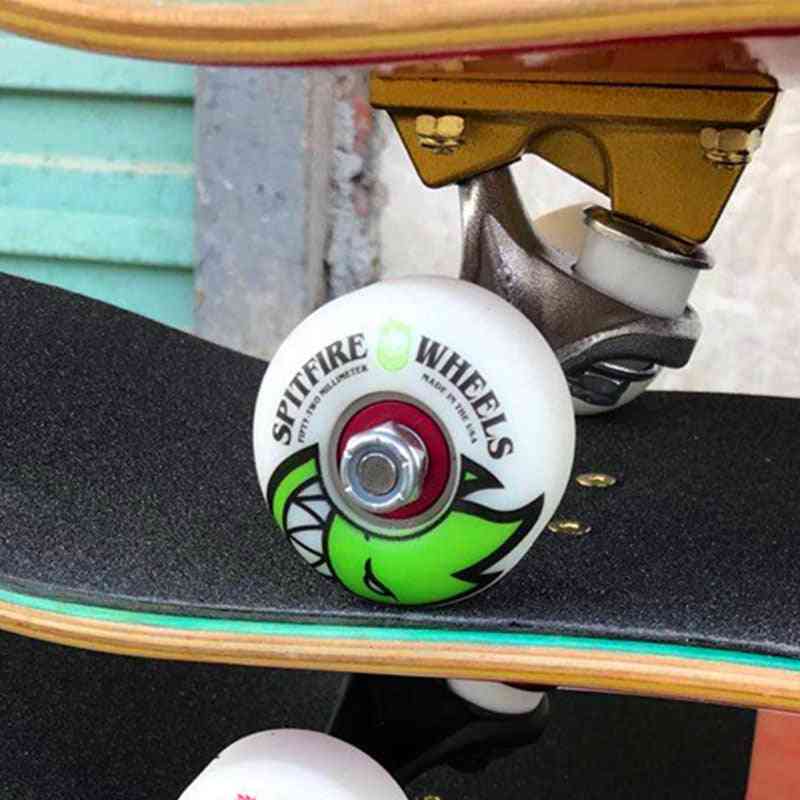 4pcs Double Rocker Skateboard Wheels, Professional High Elasticity Hardness Skate Parts