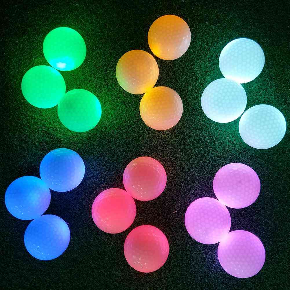 Luminous Colorful- Glitter Led Light, Golf Ball For Night Golf Training